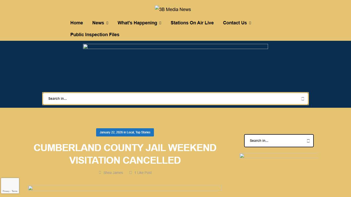 CUMBERLAND COUNTY JAIL WEEKEND VISITATION CANCELLED – 3B Media News